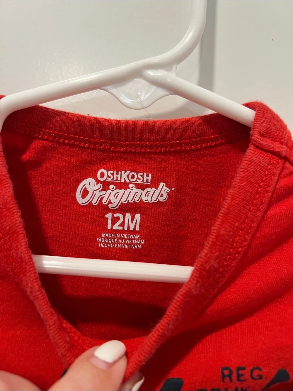 OshKosh B’gosh Originals Logo Long Sleeve Bodysuit | 12M | Red